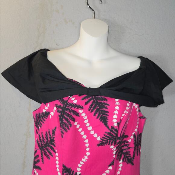 Vtg Naupaka Hawaii Size 7 Dress Off Shoulder Collar Aloha Vacation Beach Luau - Picture 4 of 15
